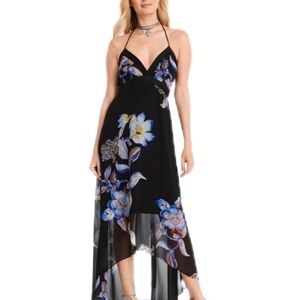 WHITE HOUSE BLACK MARKET womens Floral High Low Halter Dress Size 2 NWOT